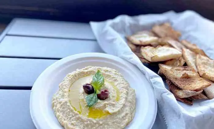 Housemade hummus with fresh pita chips