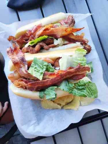 Bacon chicken ranch sandwich with chips